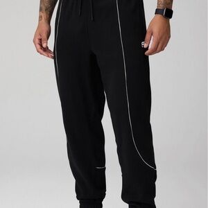 Fabletics Men's Black Joggers with White Accents